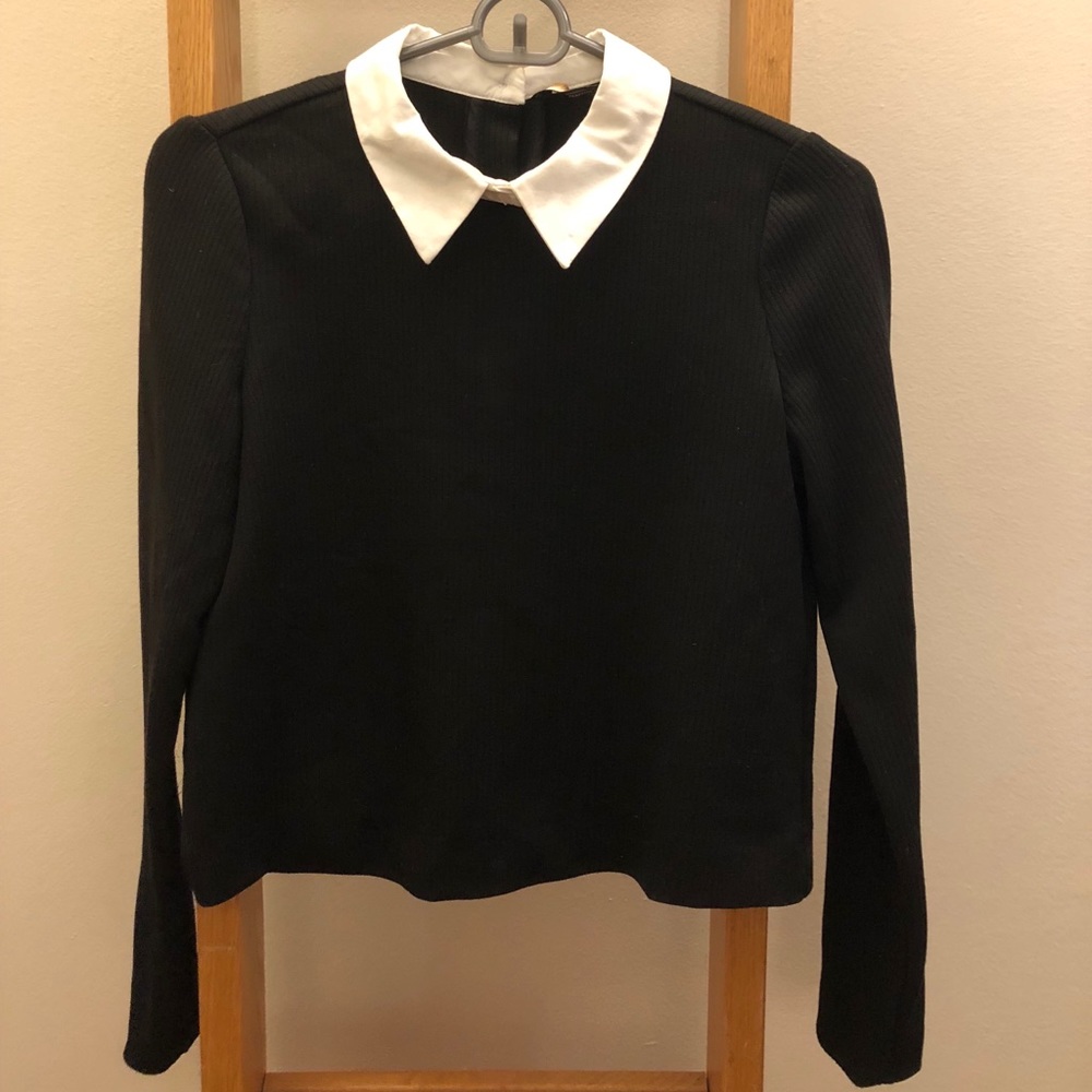 ZARA black collar top